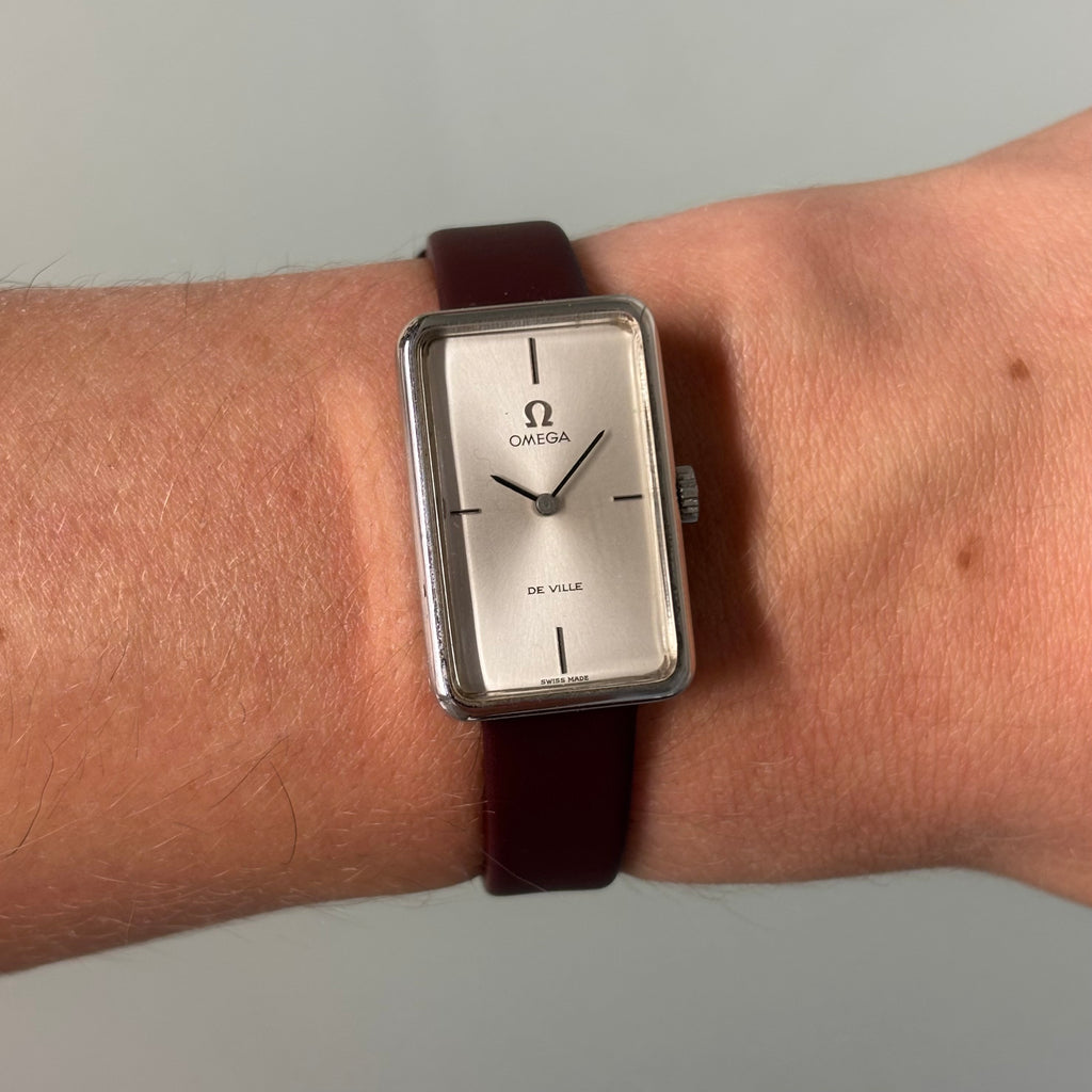 Omega De Ville NOS Tank – Double Signed Silver Dial
