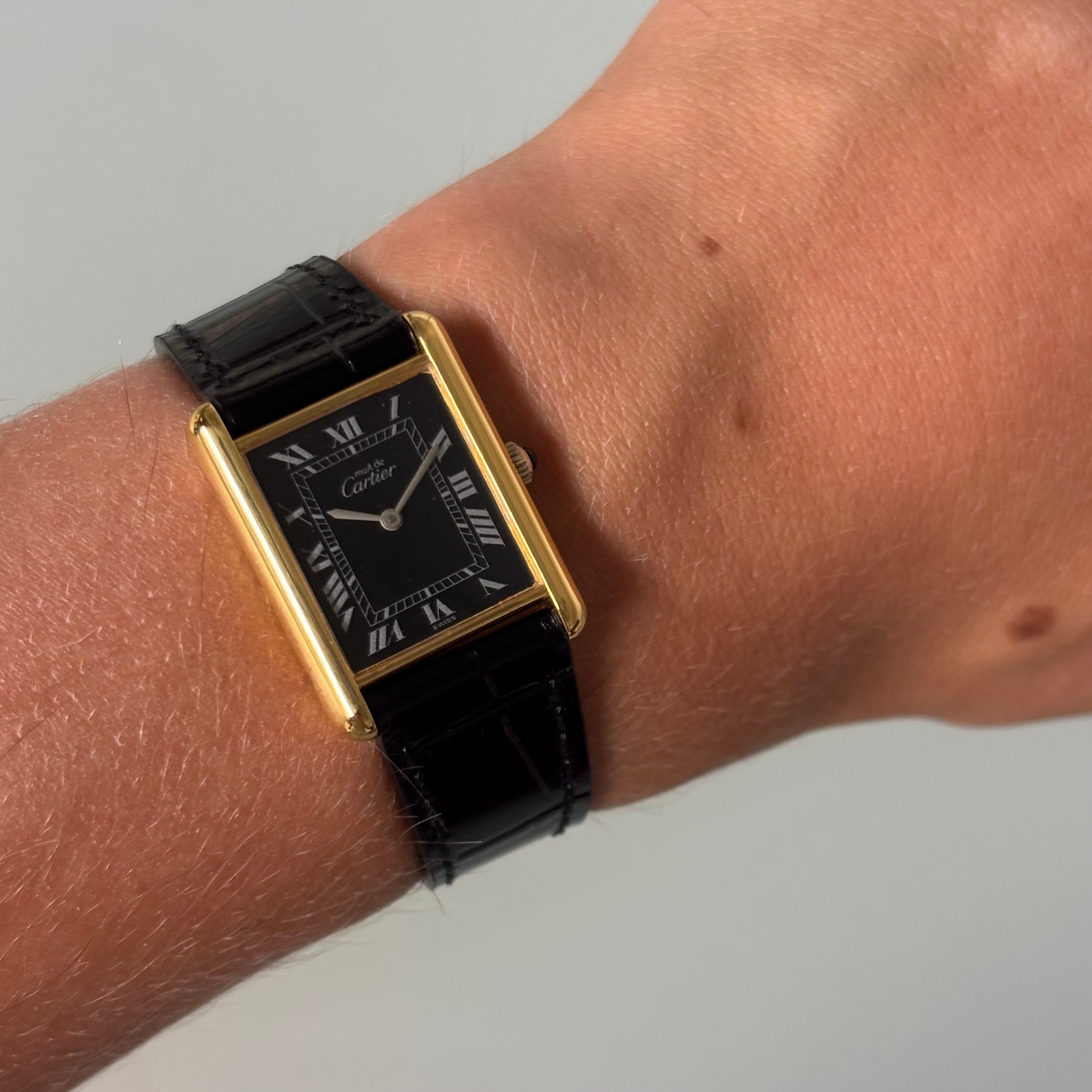 Cartier tank GM Black/White roman dial