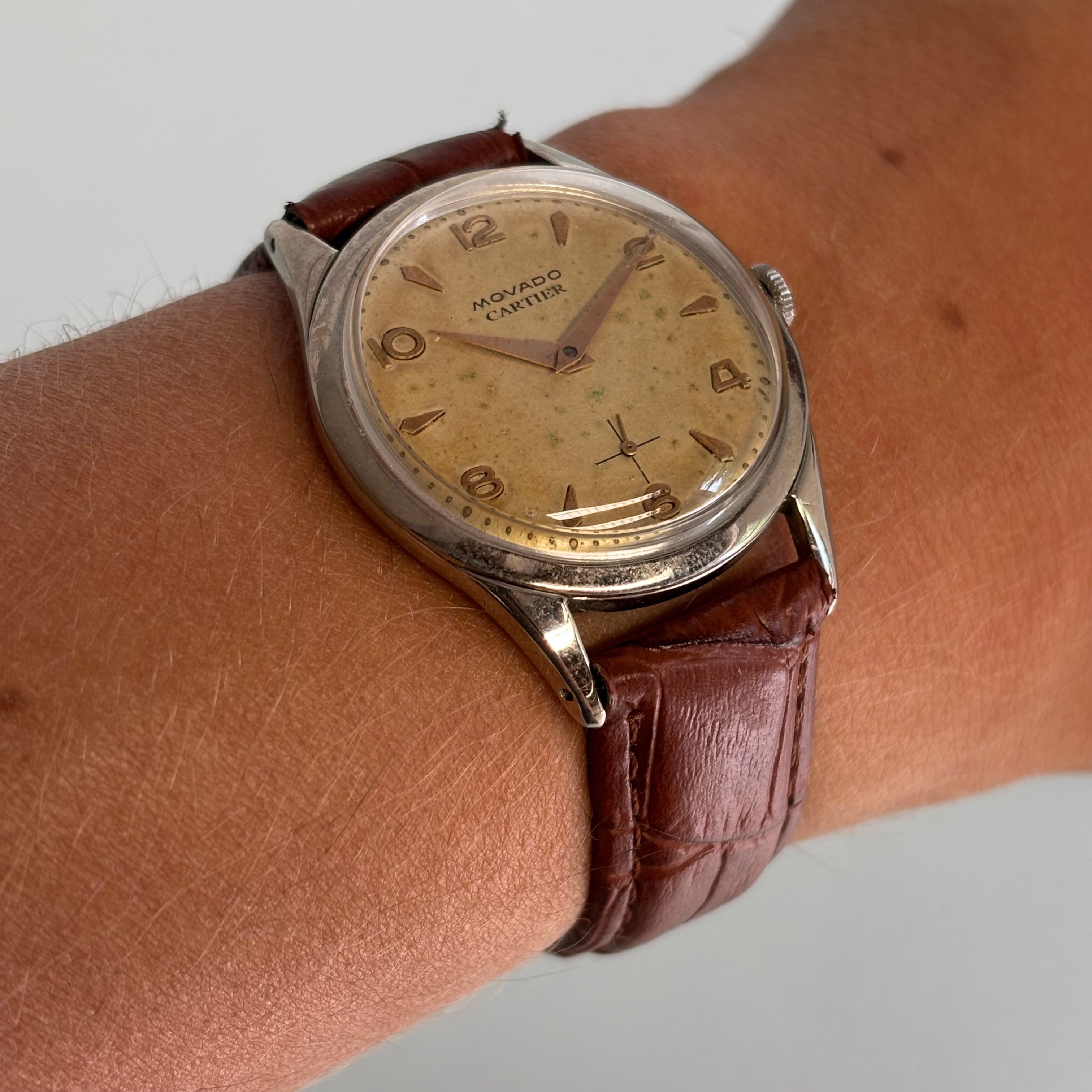 Cartier x Movado Steel patina dial