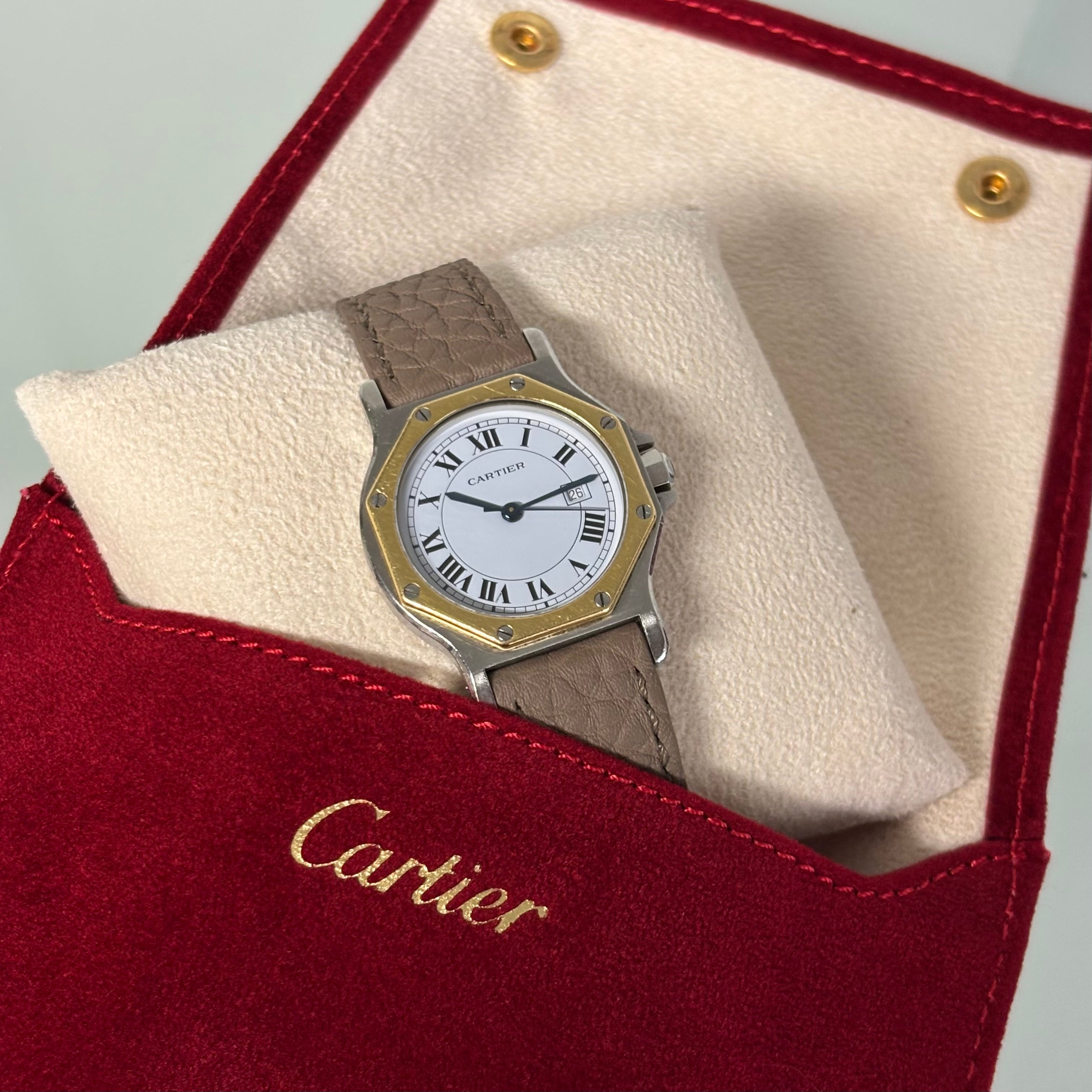 Cartier Santos Octagon Automatic GM Gold/Steel