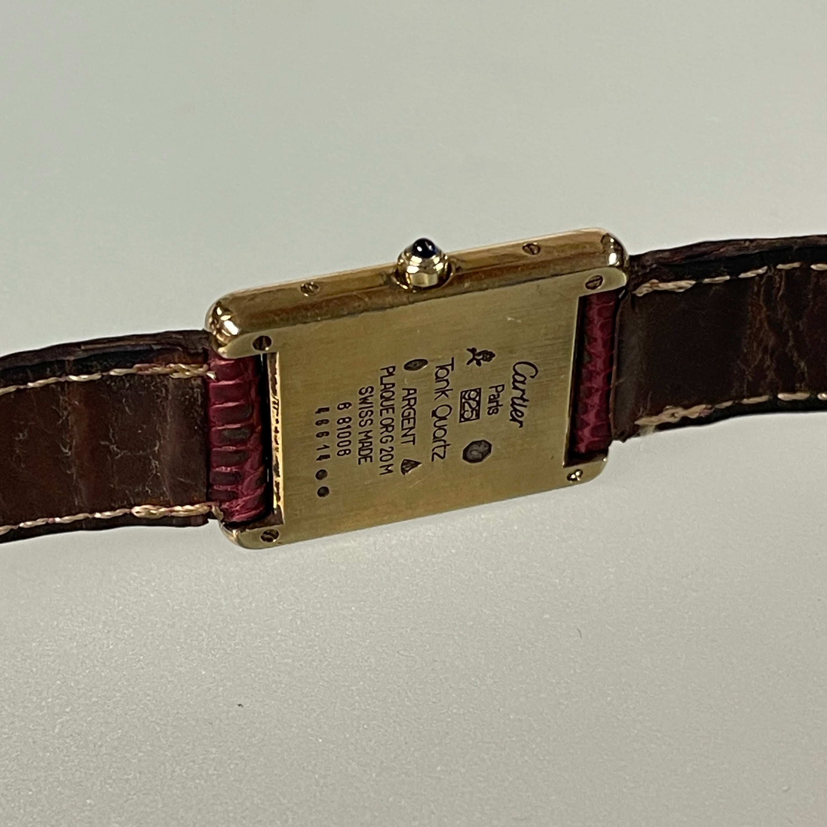 Cartier Tank Grand Model – Bordeaux Art Deco Dial with Matching Strap (23 × 31 mm)