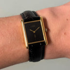 Cartier Tank GM black dial with original buckle