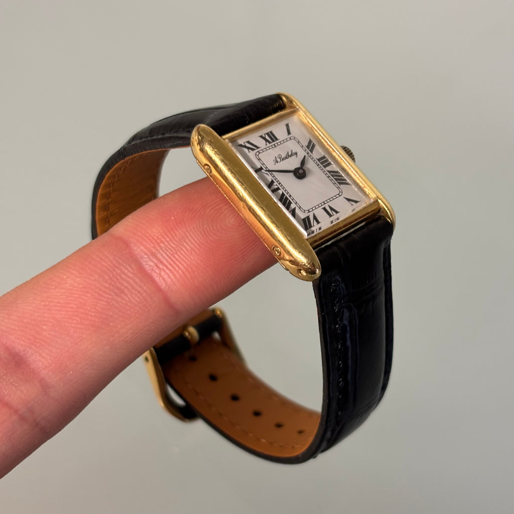 Alexis Barthelay Tank Petit Model – 18K Gold with Sapphire Crown