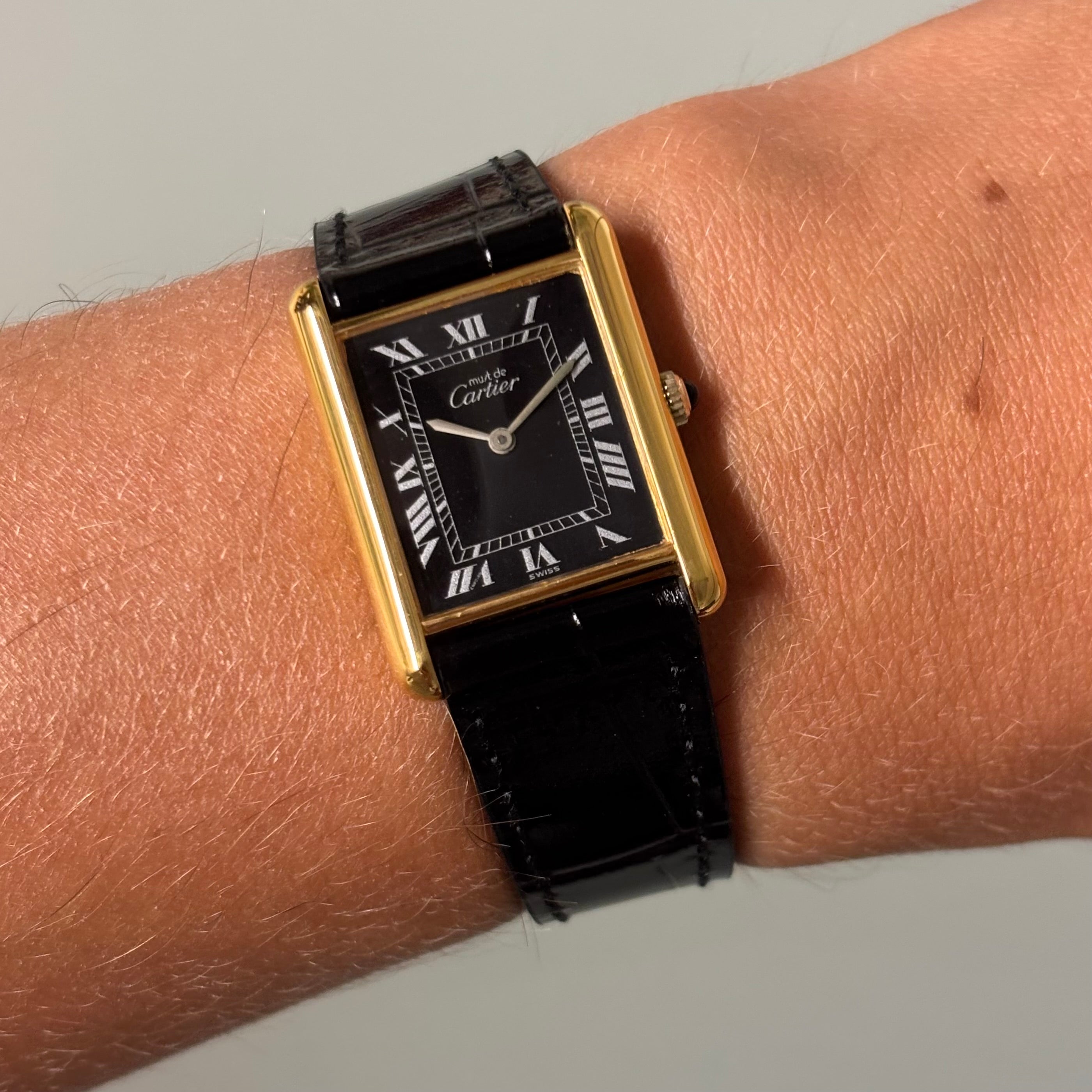 Cartier tank GM Black/White roman dial