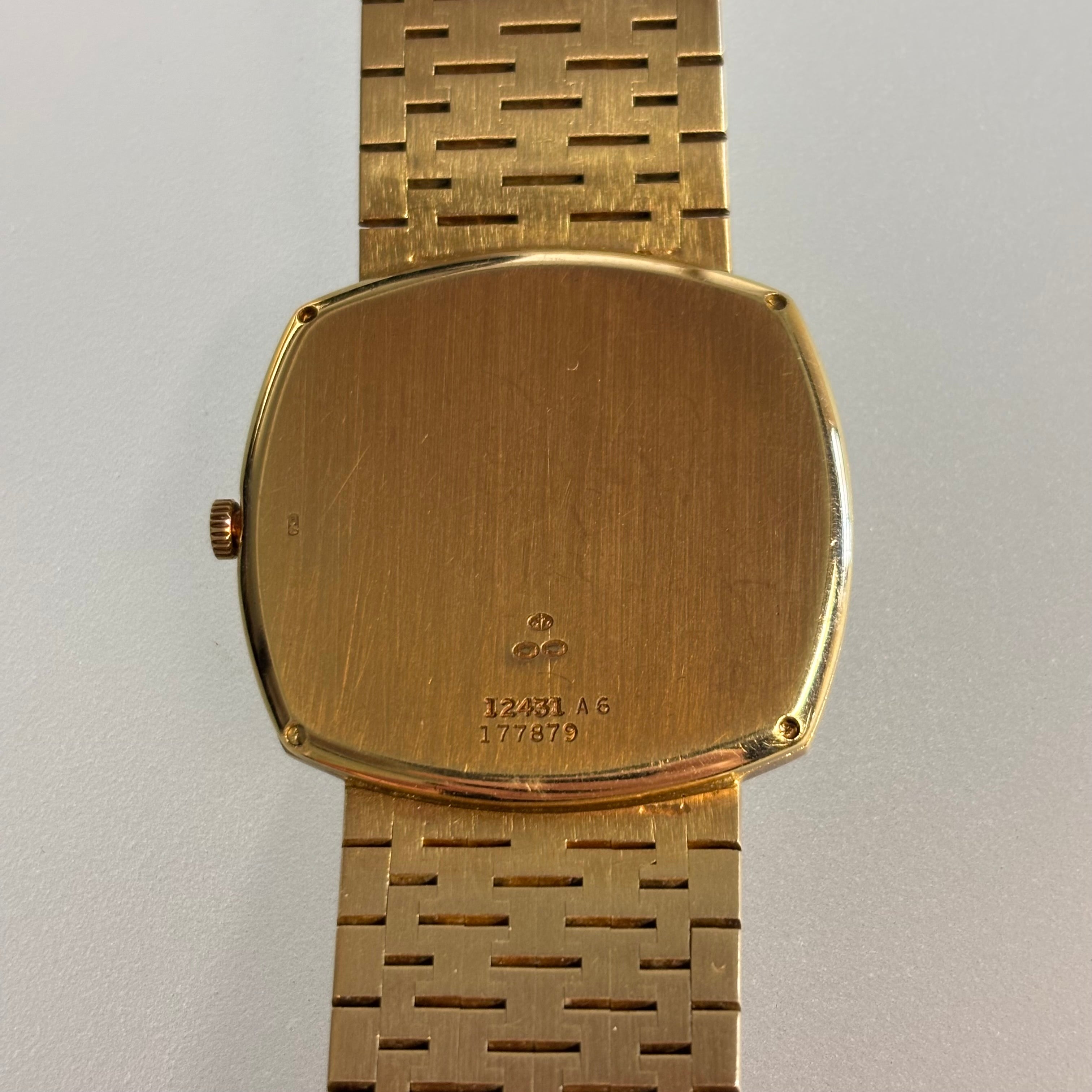 Piaget Tiger Eye Dial 18K Gold Jumbo Vintage Watch