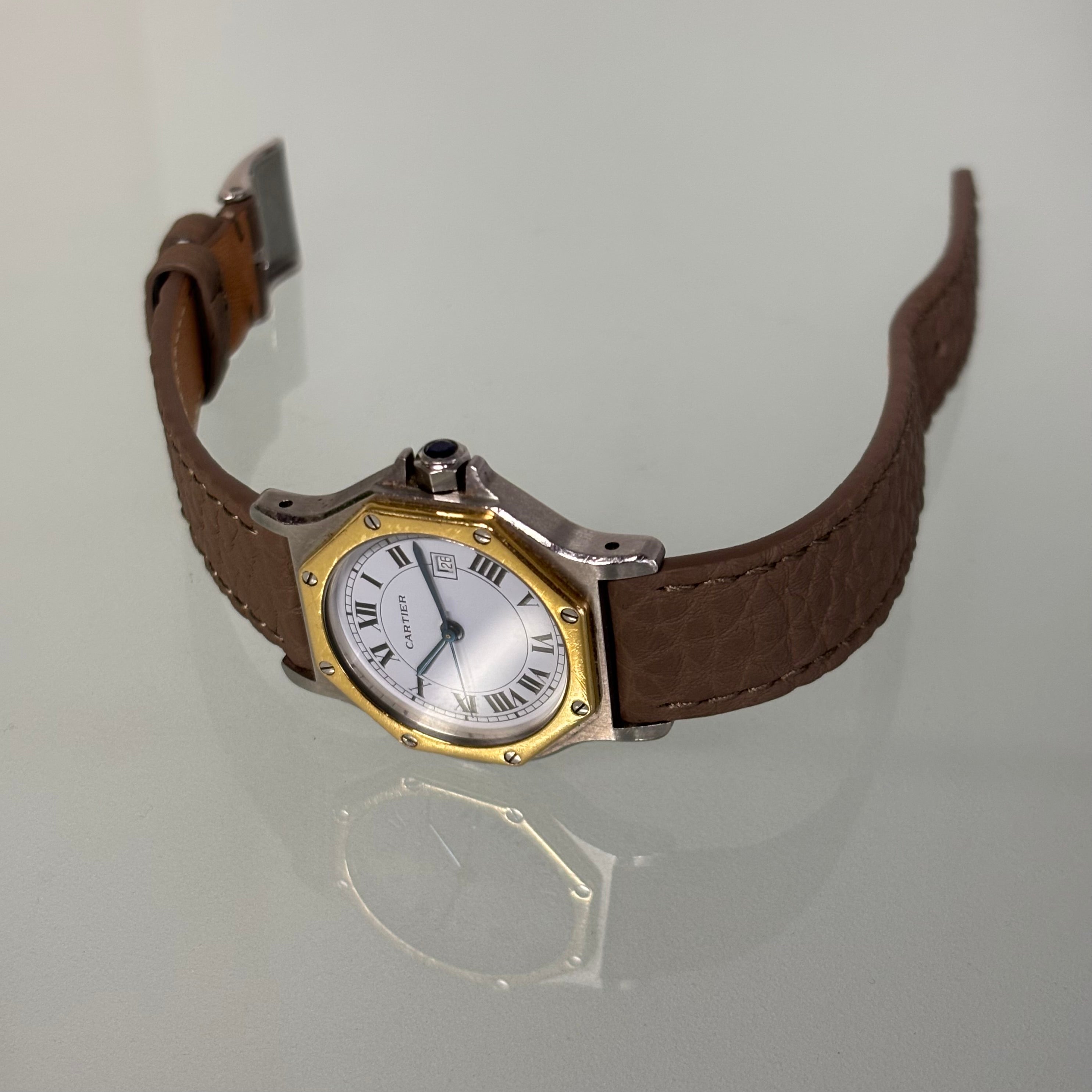 Cartier Santos Octagon Automatic GM Gold/Steel