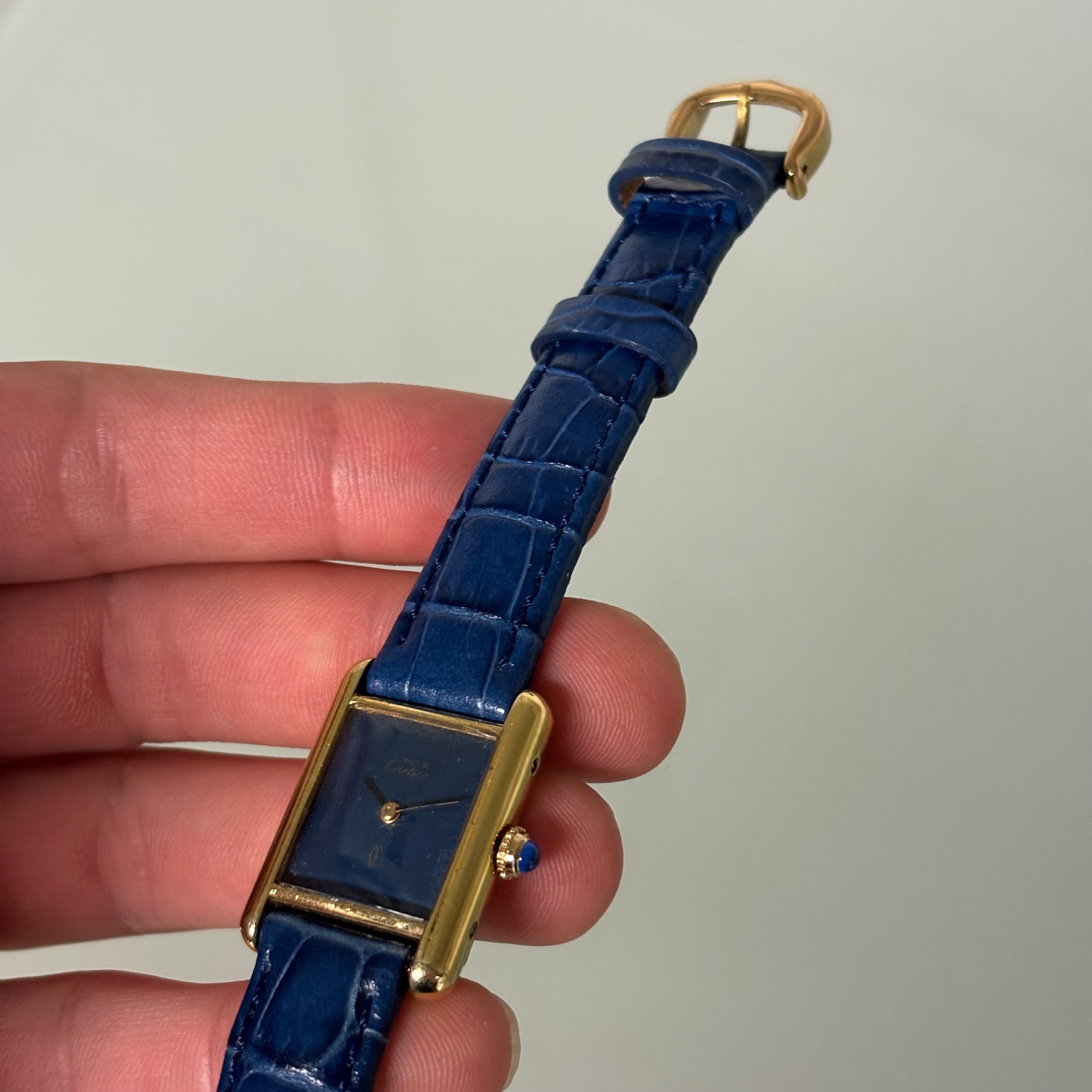 Cartier Tank Lapis lacquer PM with original buckle