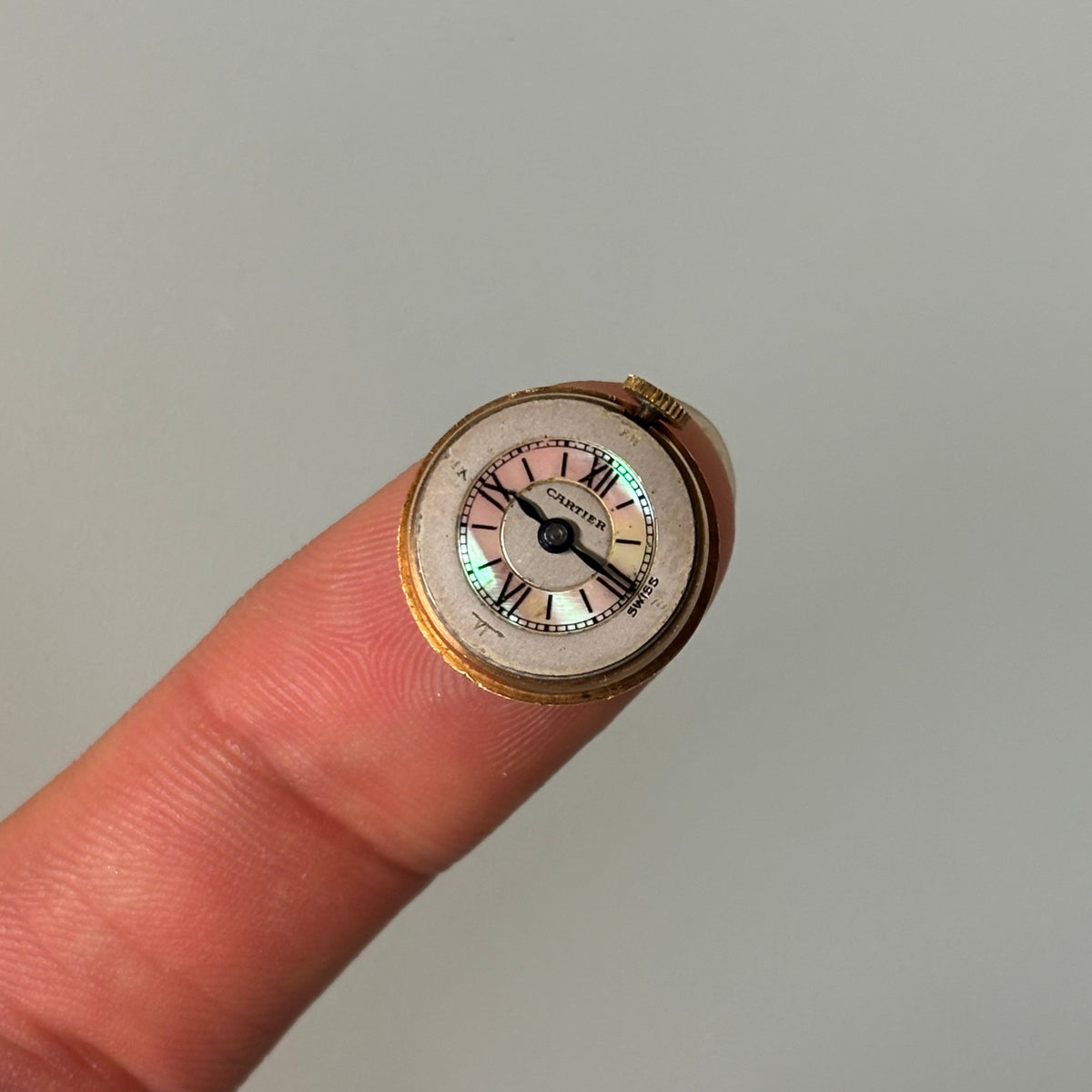 Cartier J Schulz New York 14k brooch watch MOP