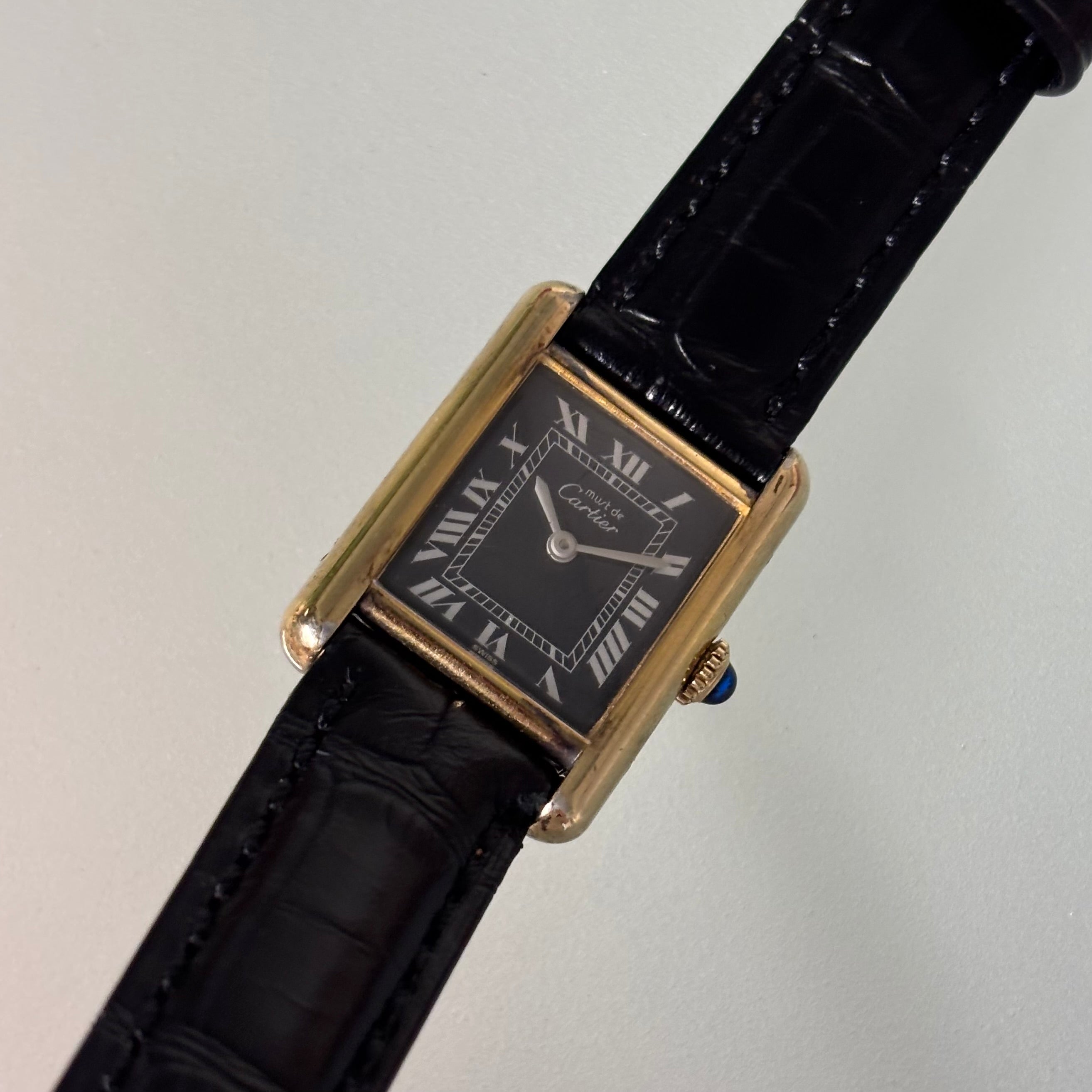 Cartier Tank PM Black dial Full Set