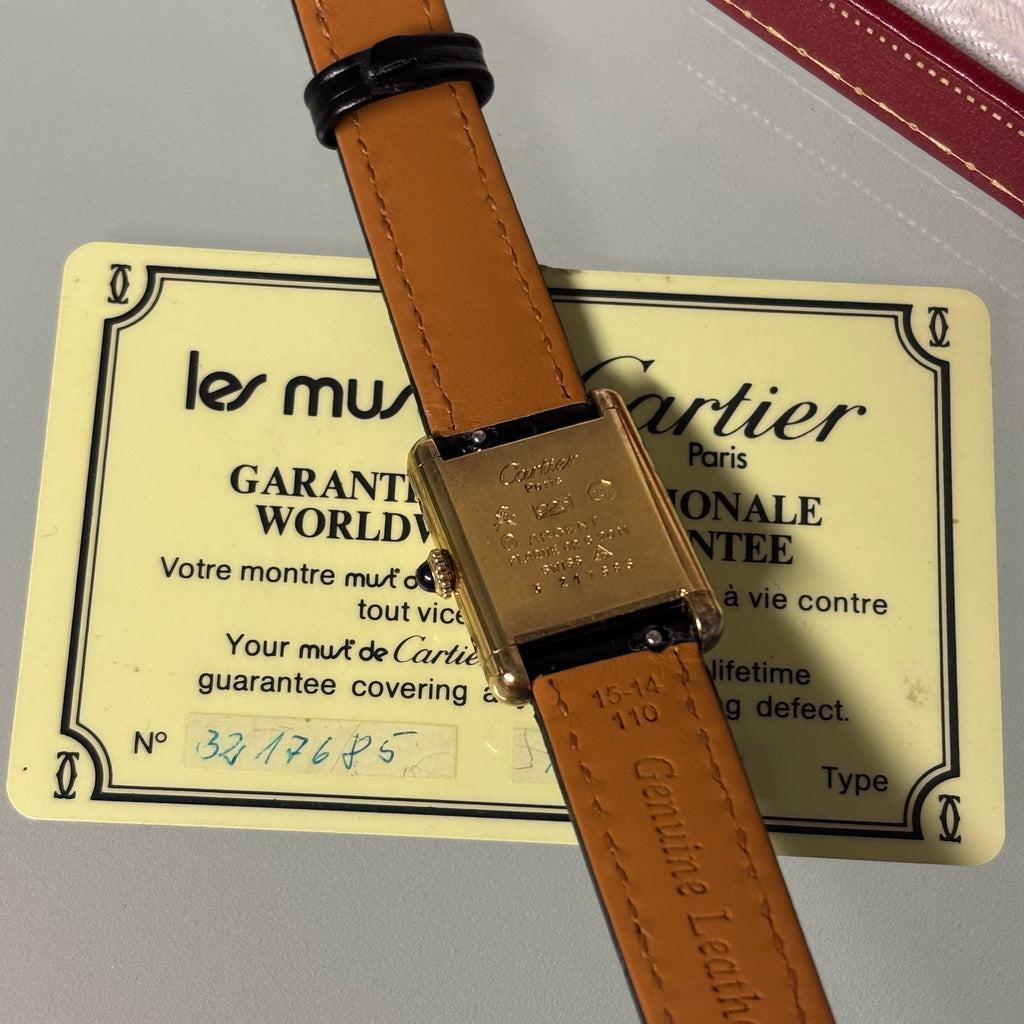 Cartier Tank PM Black dial Full Set