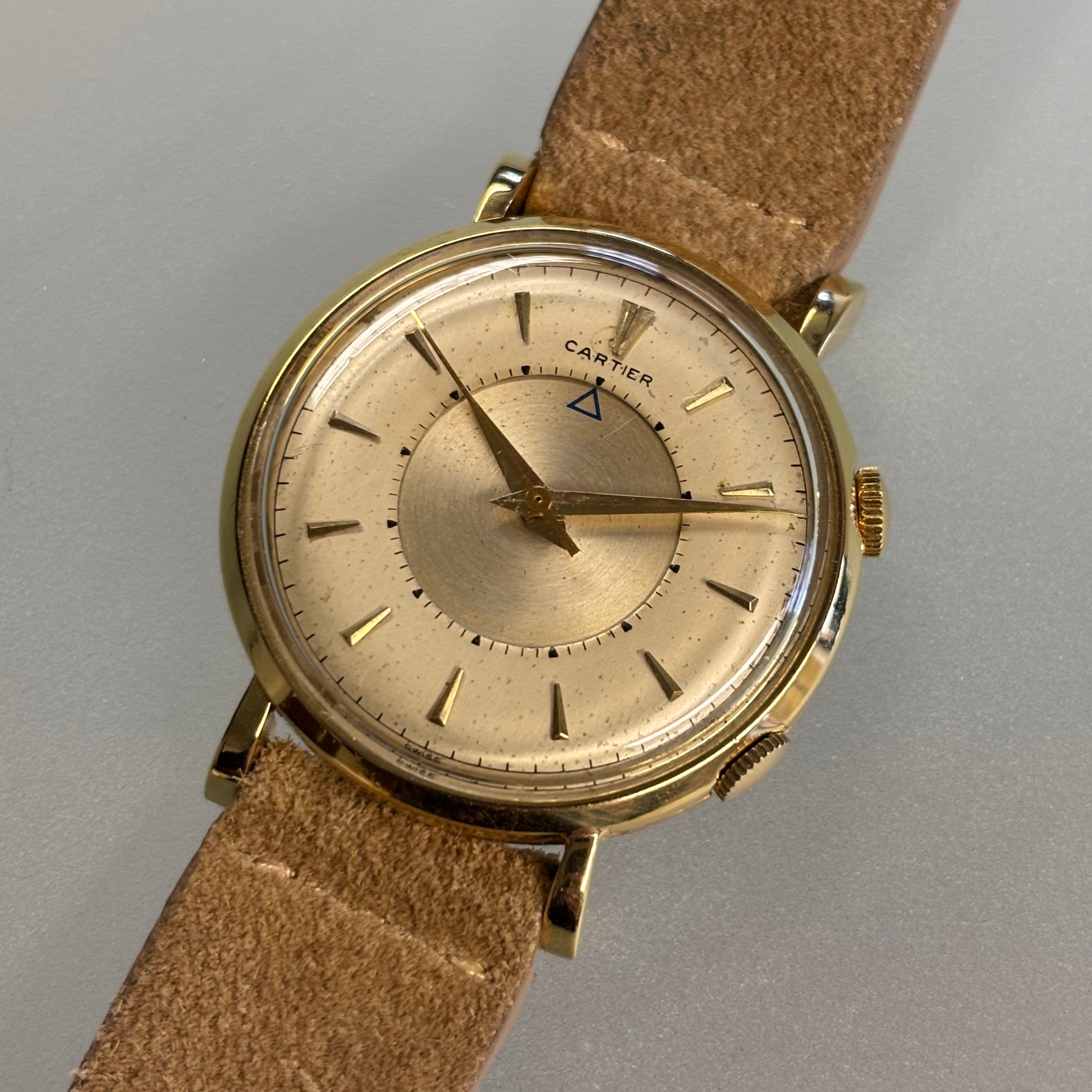 Cartier Memovox Jaeger-LeCoultre 18K Gold Vintage Watch