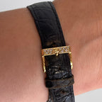 Piaget Onyx & Diamond Wristwatch – 18K Gold, Factory Diamond Dial