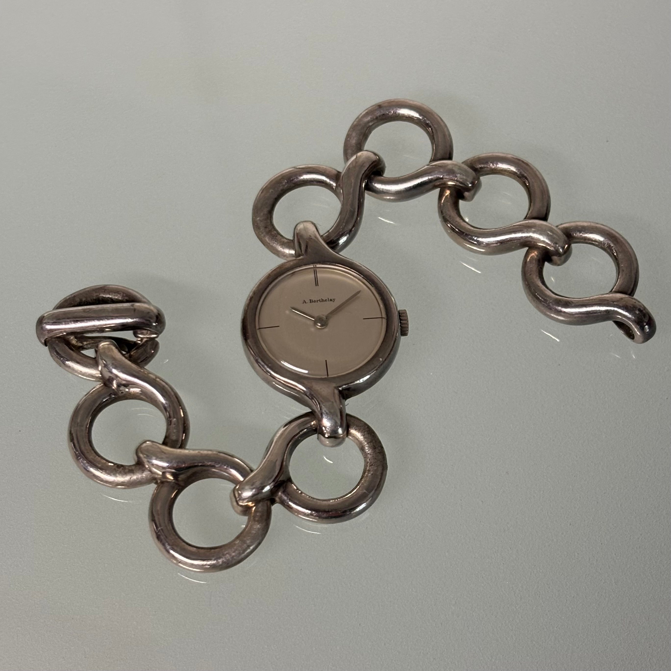 Alexis Barthelay Silver Bracelet Watch – 1970’s with Original Box