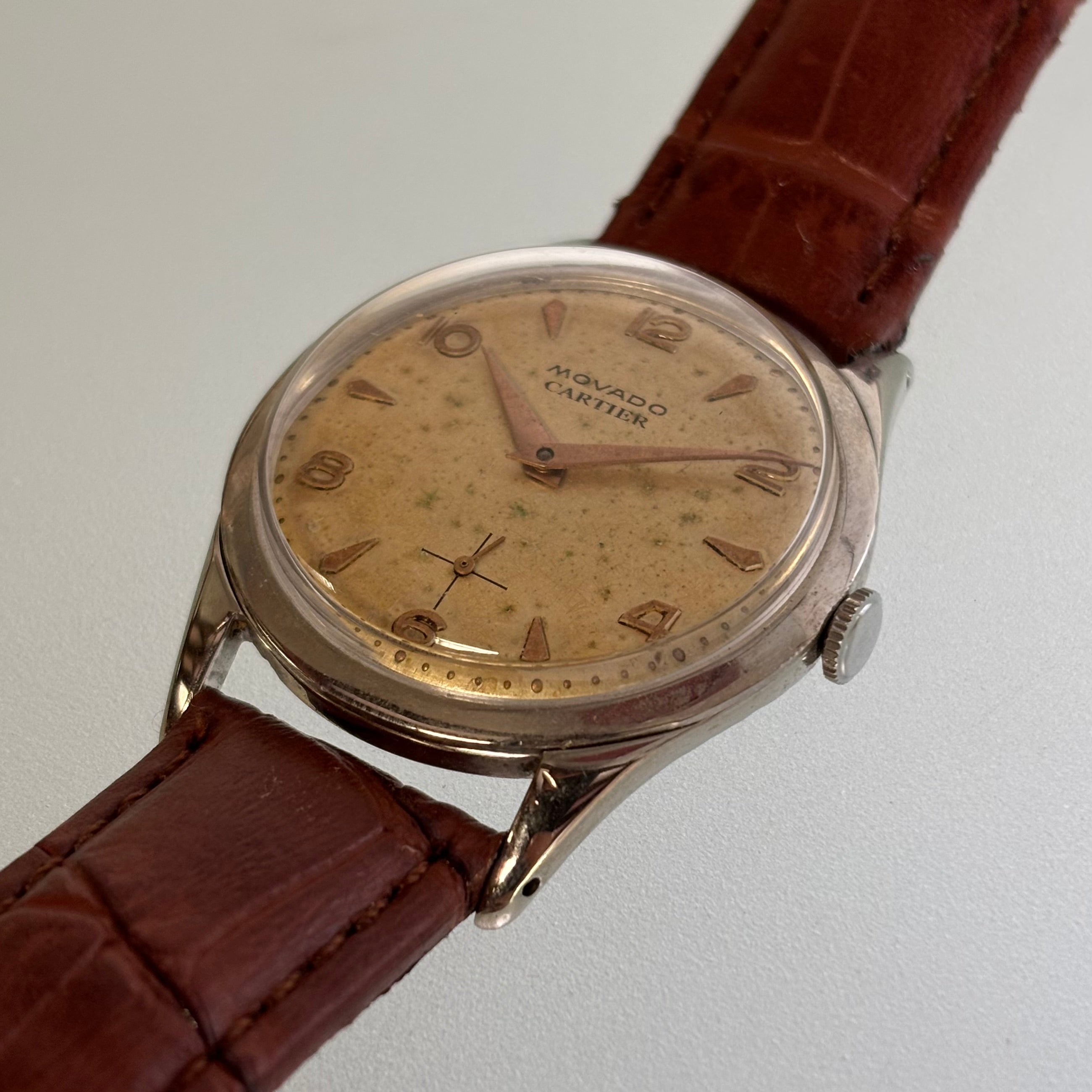 Cartier x Movado Steel patina dial