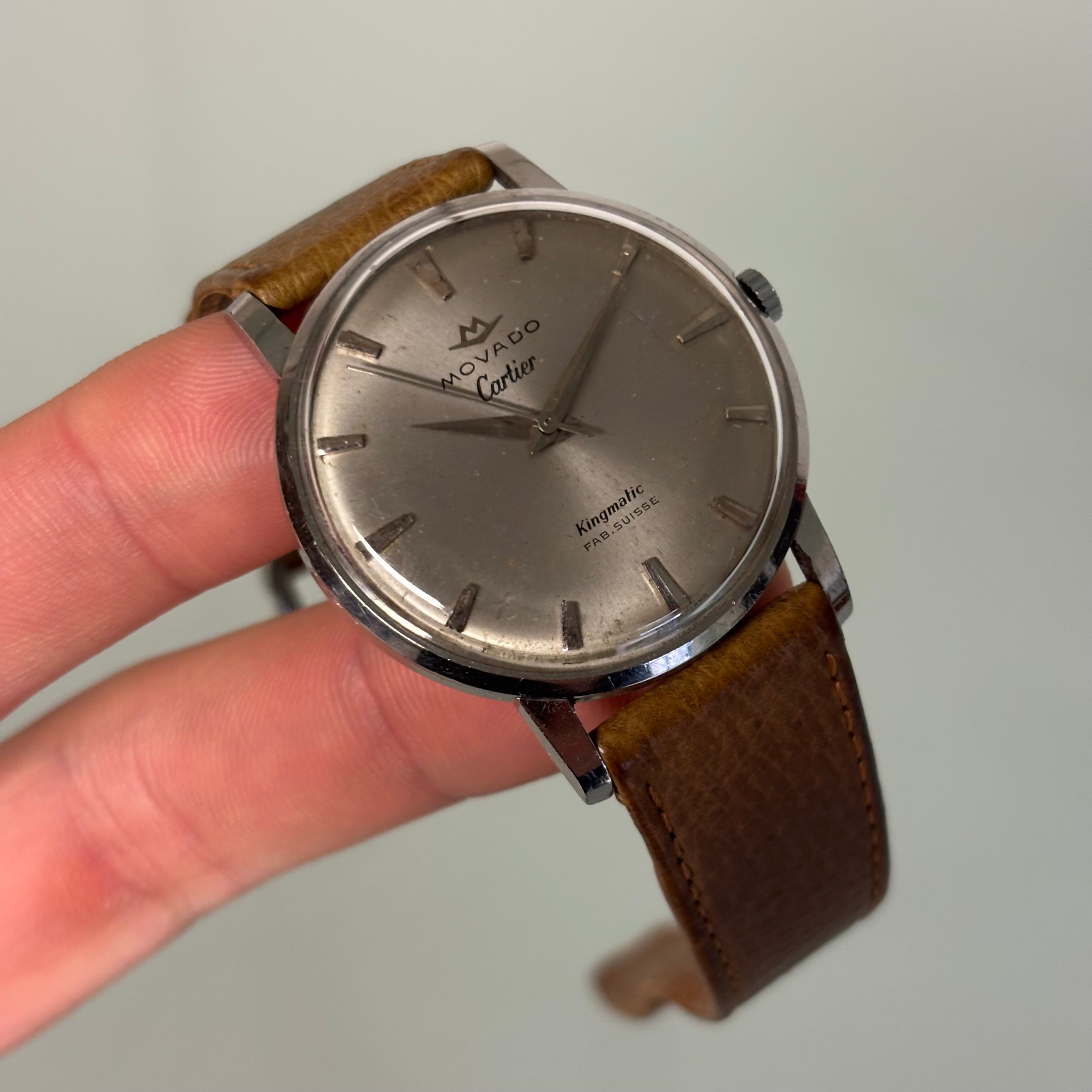 Movado Cartier signed Kingmatic with strap & buckle