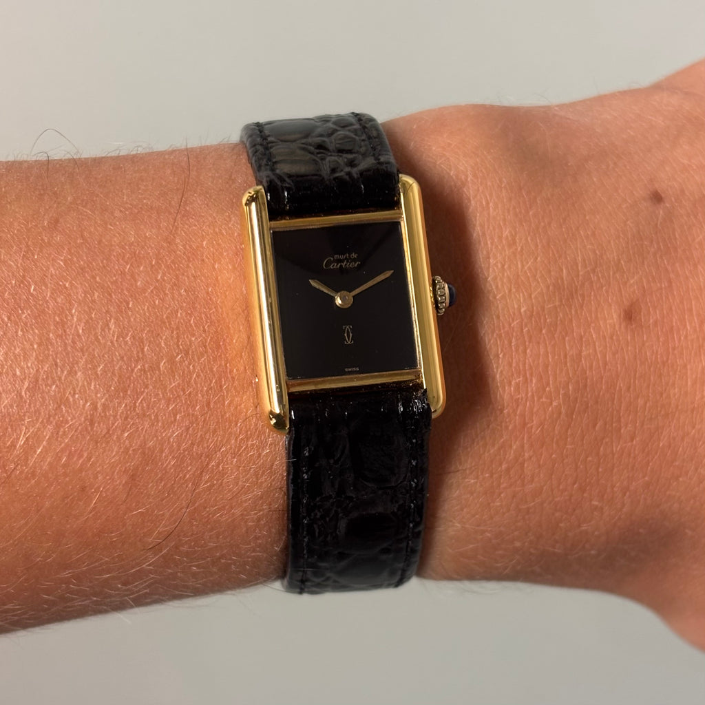 Cartier Tank PM with Black lacquer dial