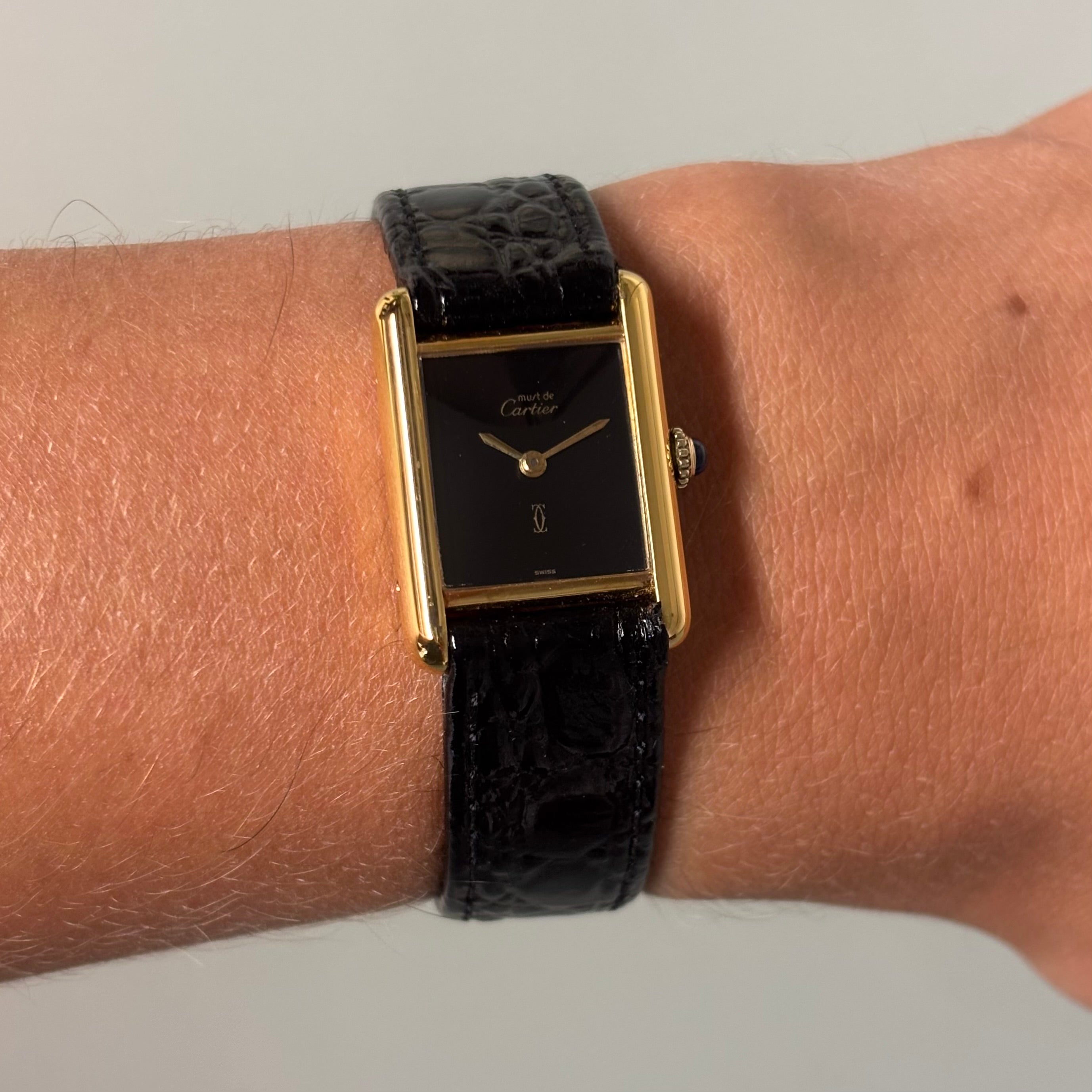 Cartier Tank PM with Black lacquer dial
