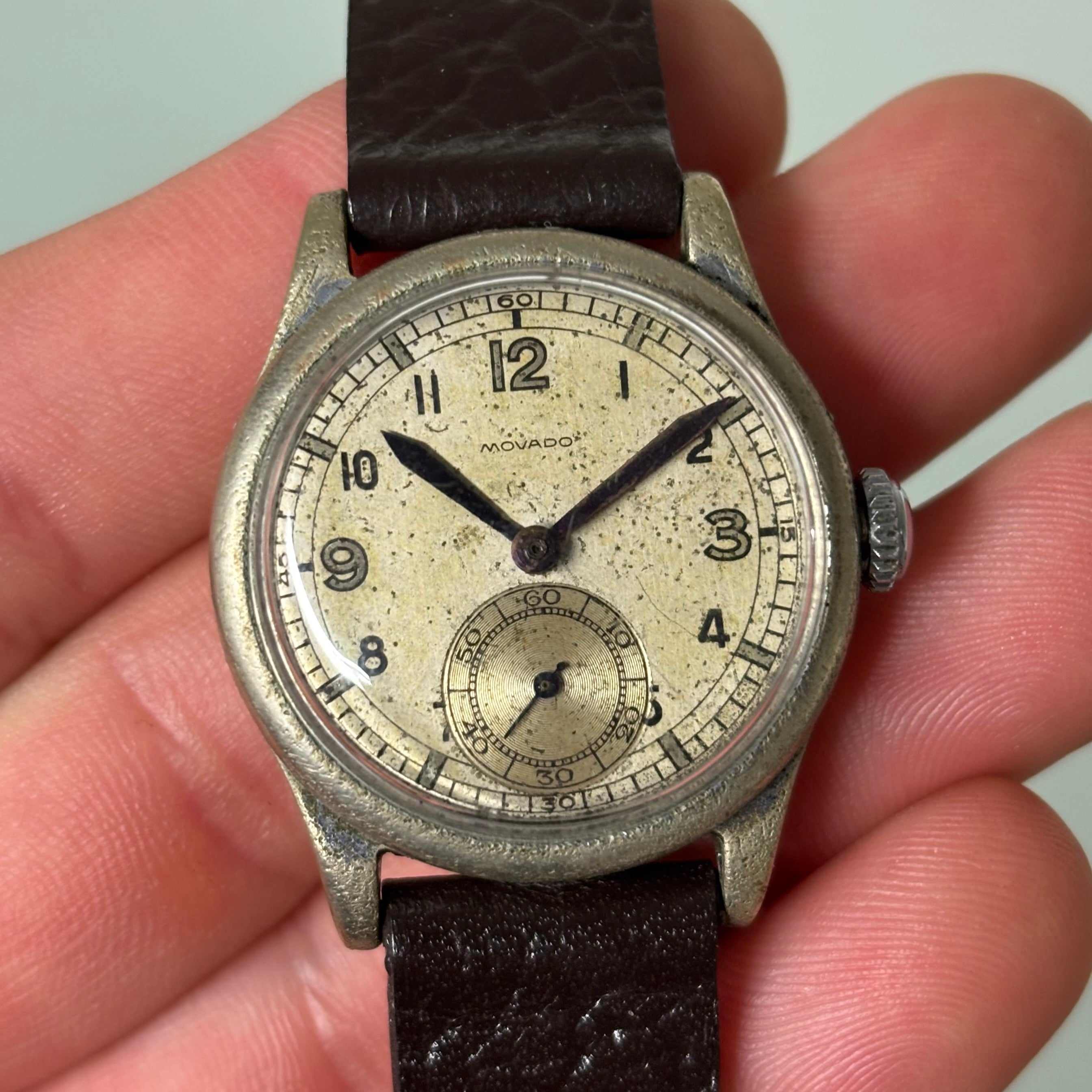 Movado Sector dial with purple hands