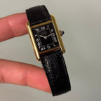 Cartier Tank PM Black dial with buckle
