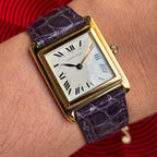 Piaget × Cartier Wristwatch – 18K Yellow Gold, Guilloche Dial