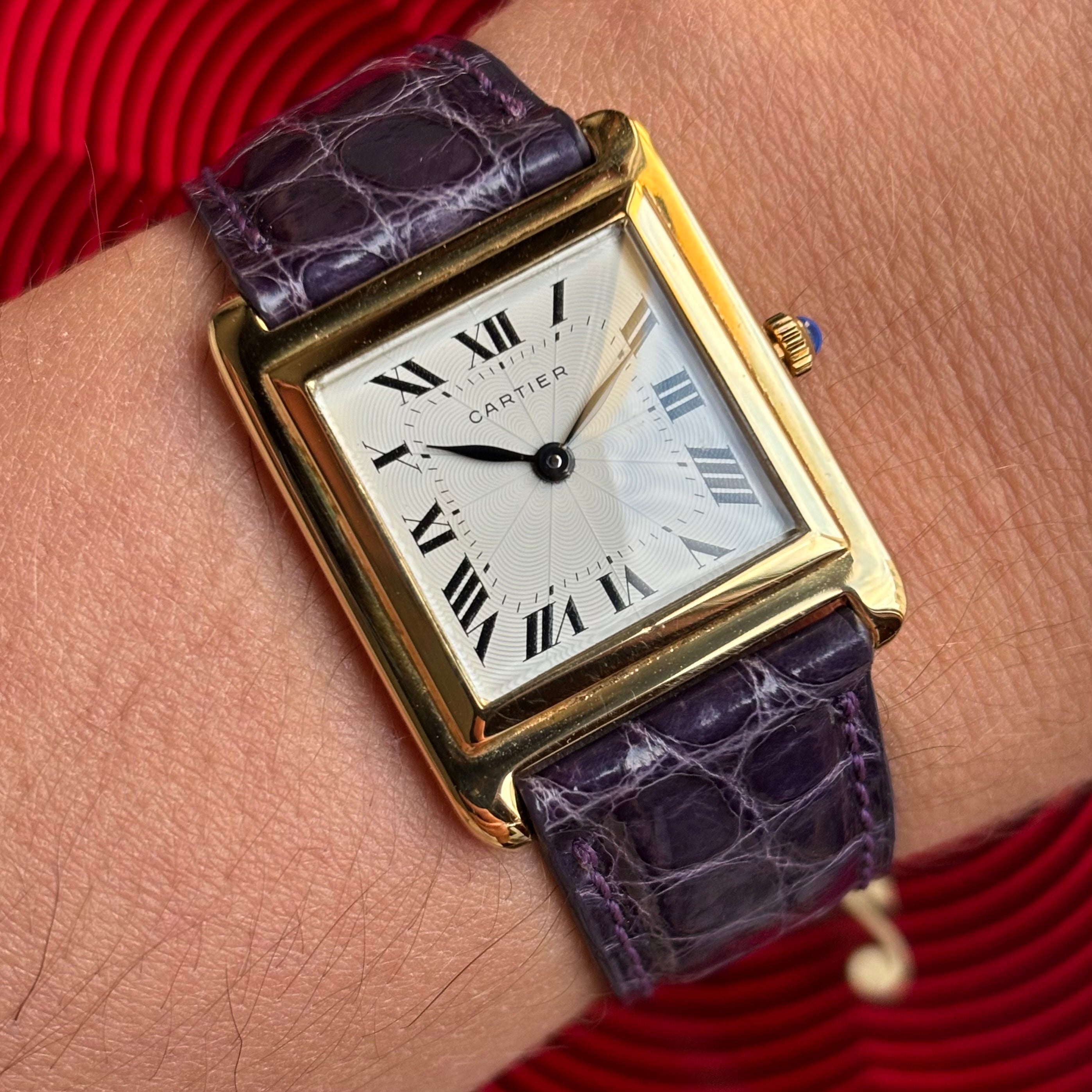 Piaget × Cartier Wristwatch – 18K Yellow Gold, Guilloche Dial