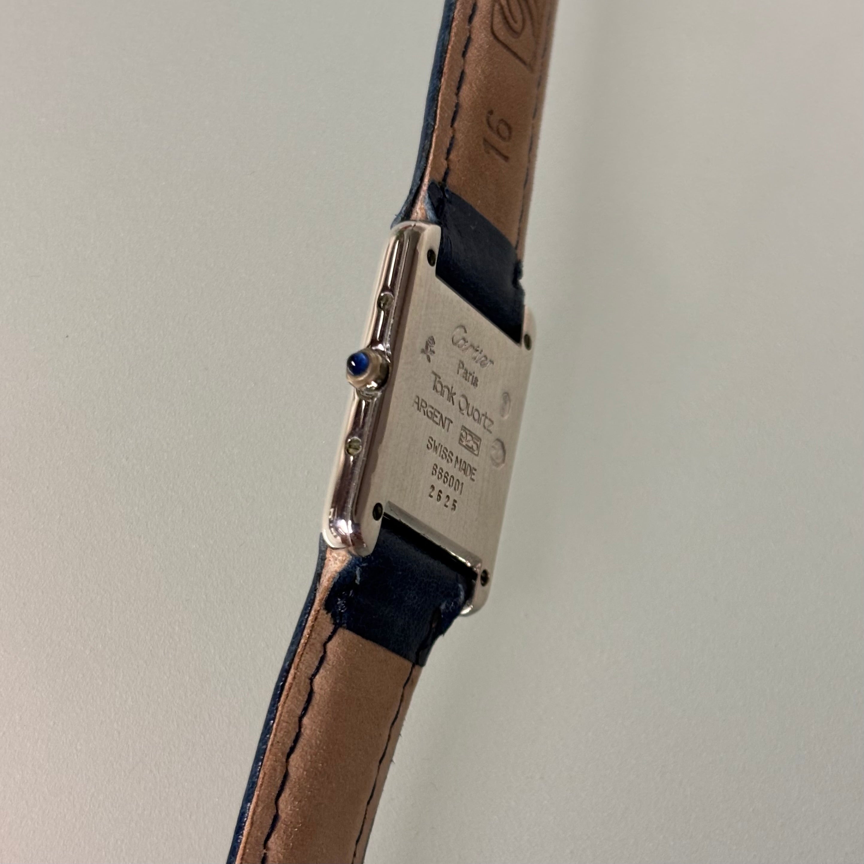 Cartier Tank PM blue Roman dial