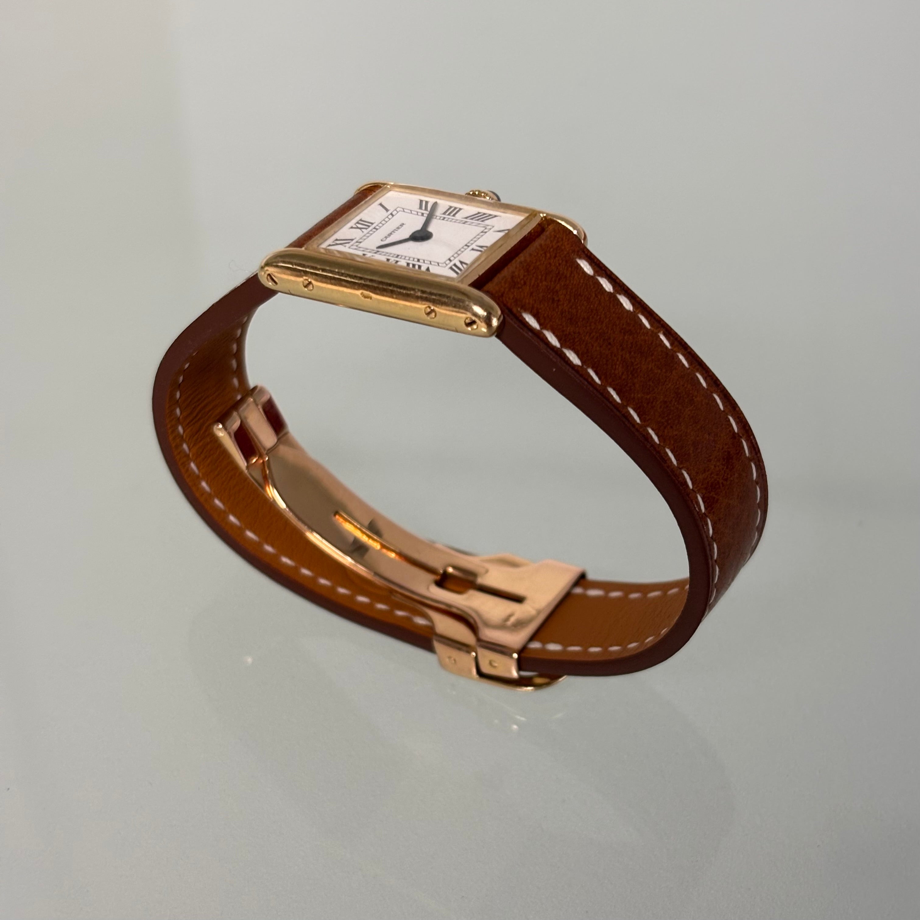 Cartier Tank 1960s with original 18k deployant & box
