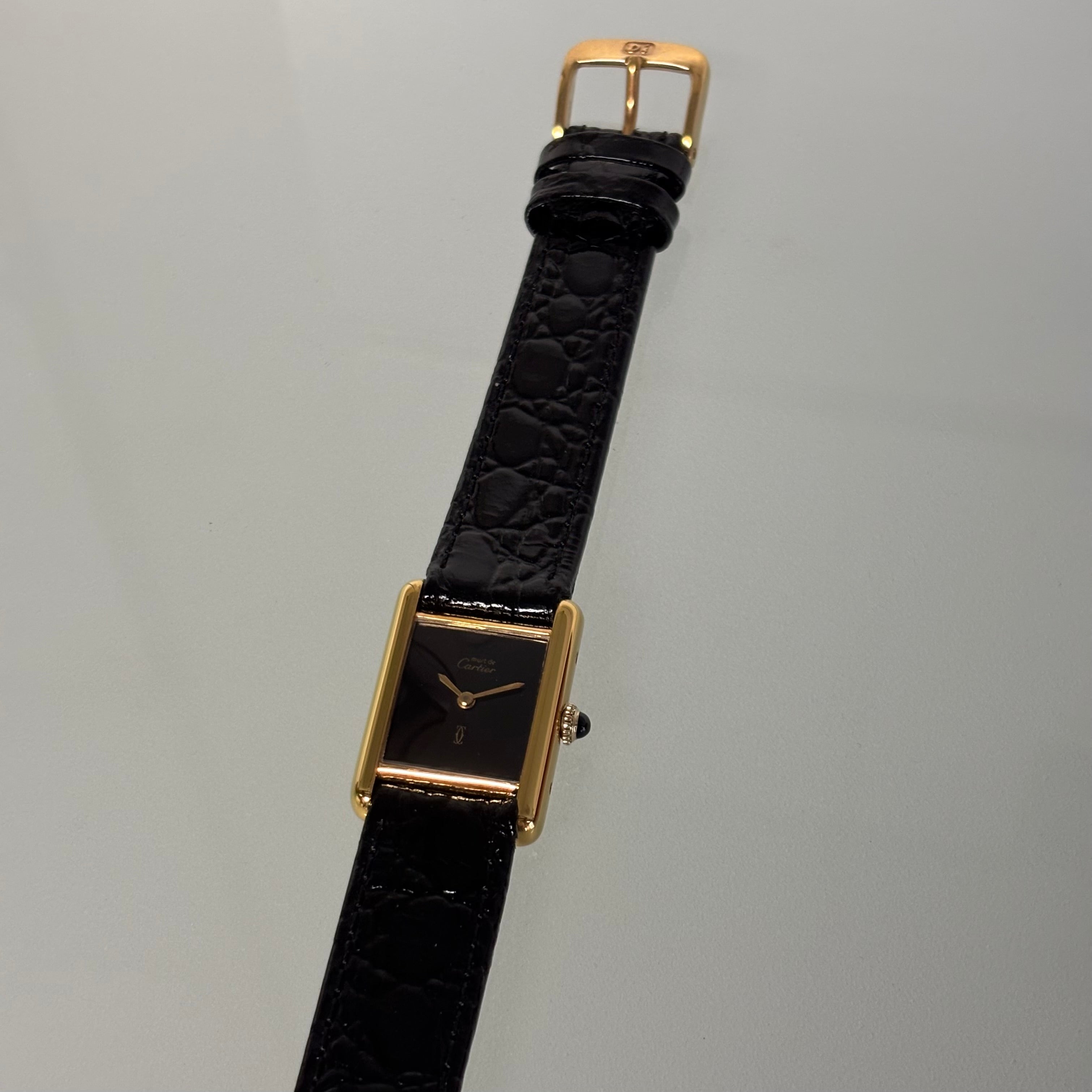 Cartier Tank PM with Black lacquer dial