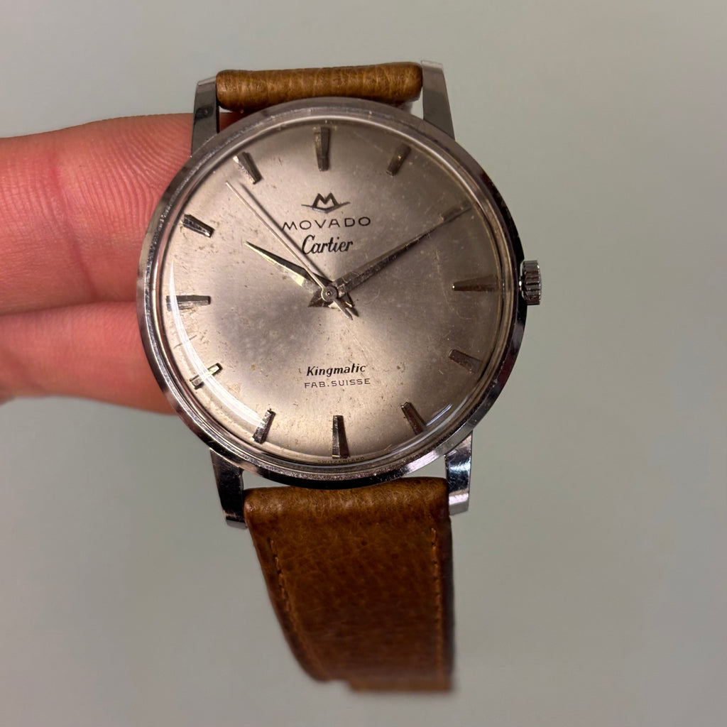 Movado Cartier signed Kingmatic with strap & buckle