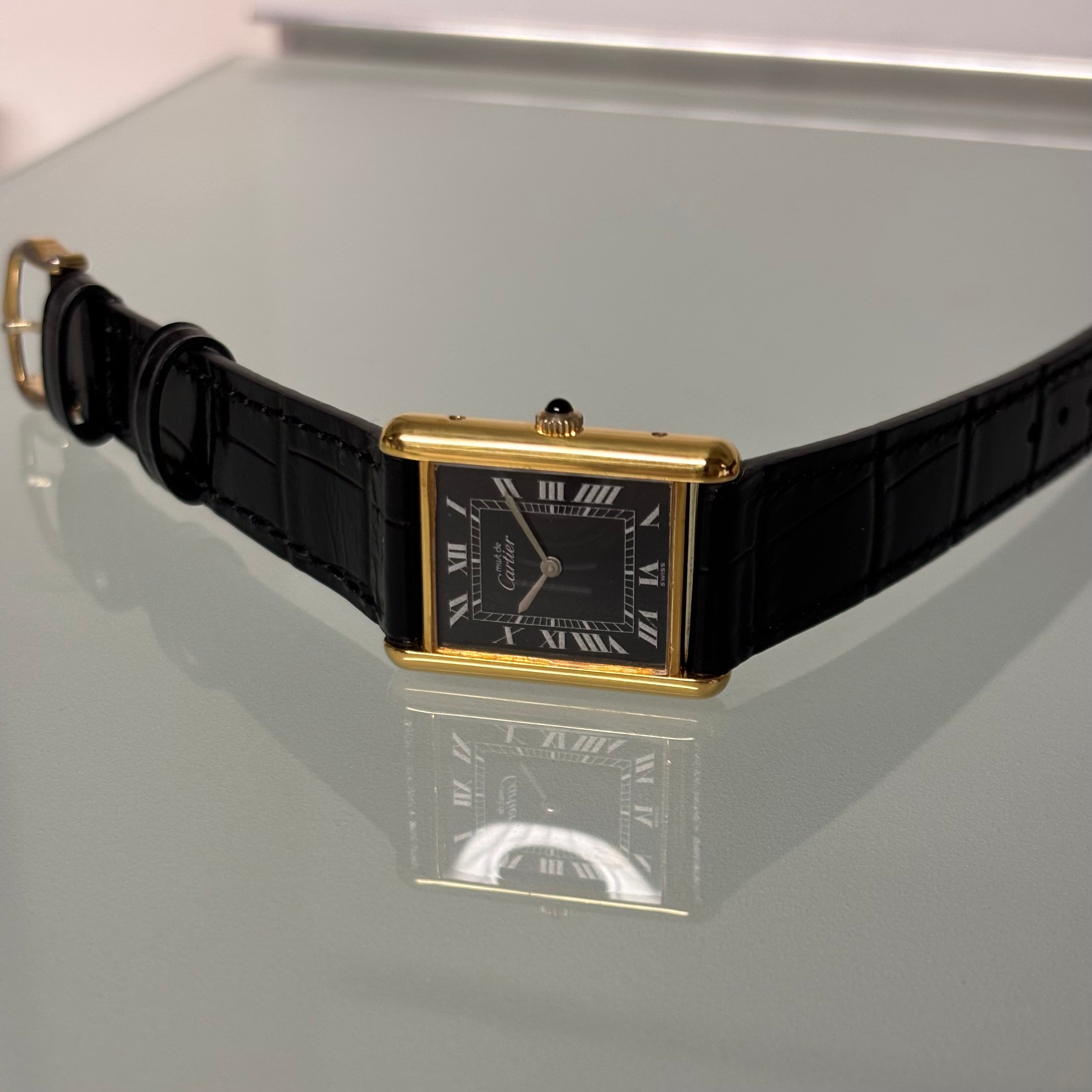 Cartier tank GM Black/White roman dial
