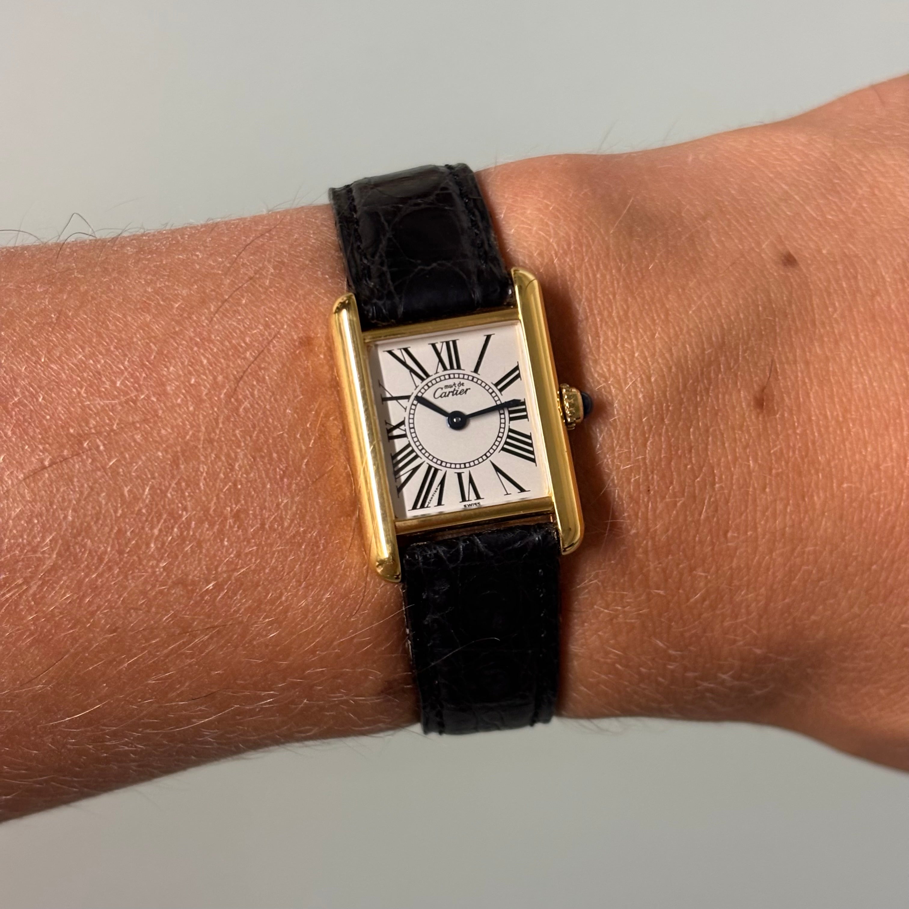 Cartier tank PM Opaline dial quartz